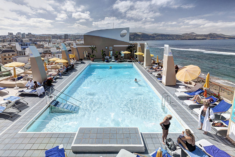 The roof-top swimming pool