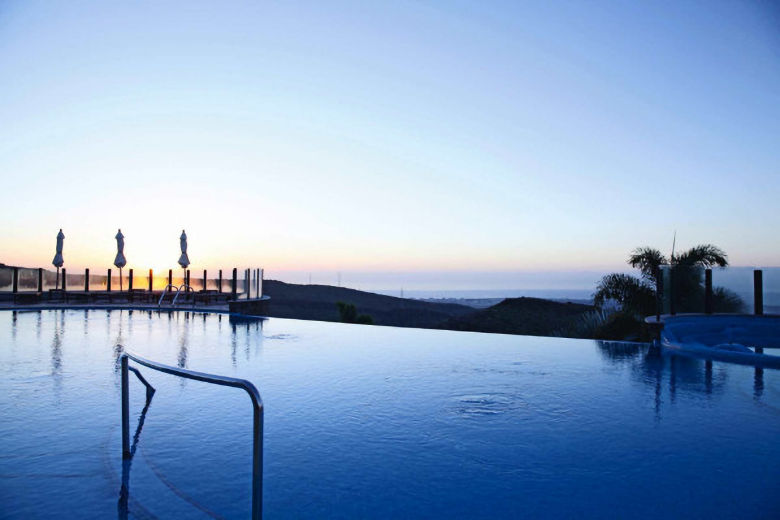 The pool at dusk