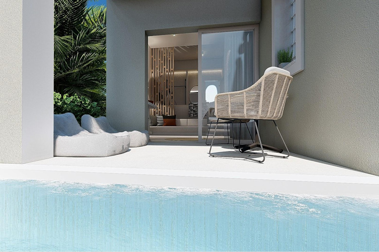 Ground-floor Junior Suite with private pool  (artist's impression)