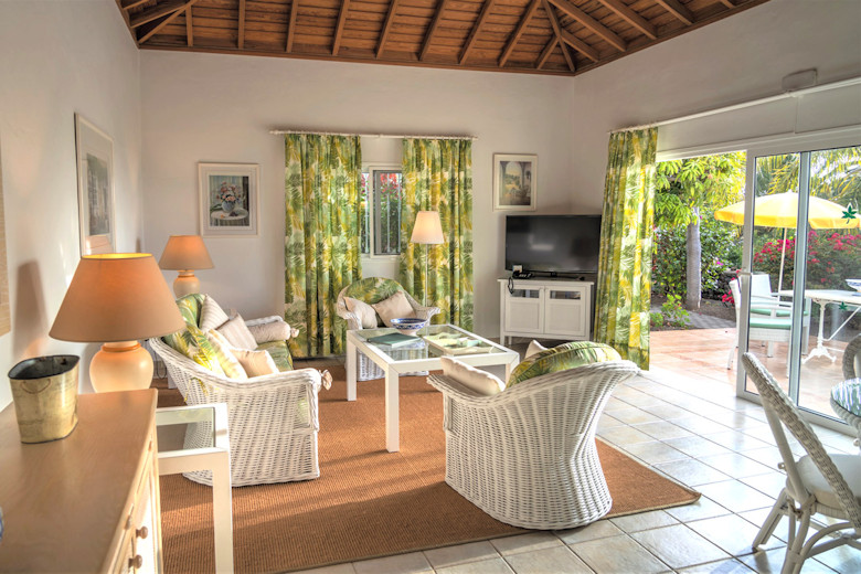 Living room in one of the villas