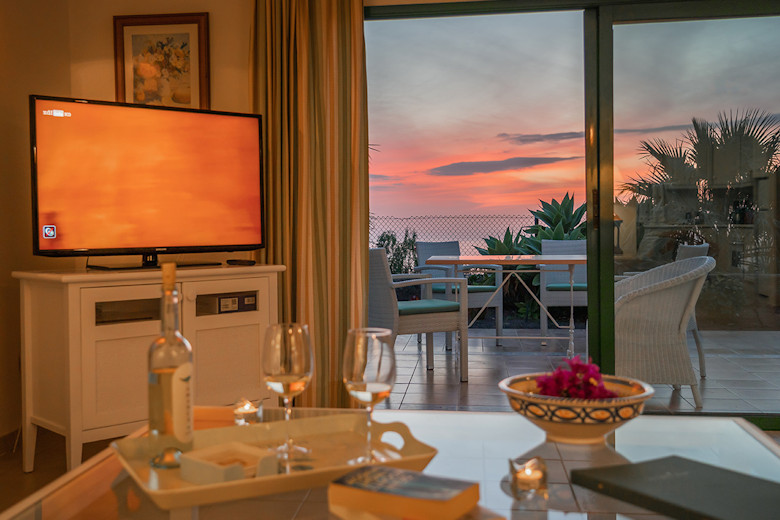 Sunset views from a bungalow