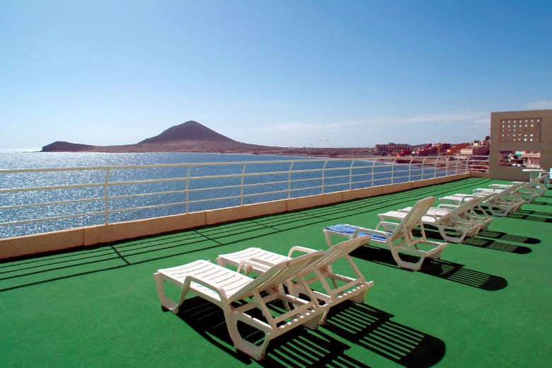 Panoramic ocean views from one of the hotel's roof terraces