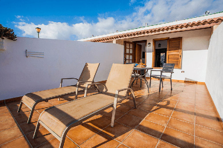 Private terrace with sunloungers