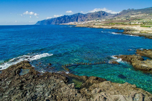 Nearby rock-pools and views towards Los Gigantes