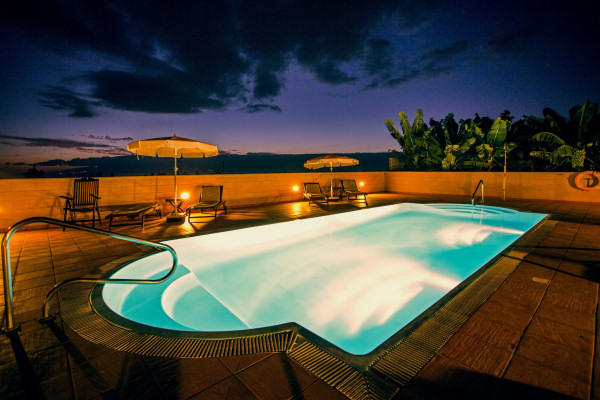 The pool at night
