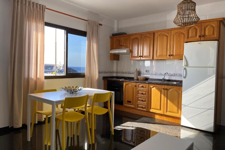 Open-plan kitchen and dining area