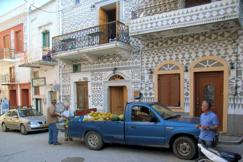 Mobile melon market in Pirgi