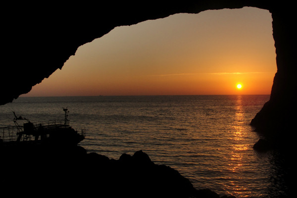 Sunset from cave