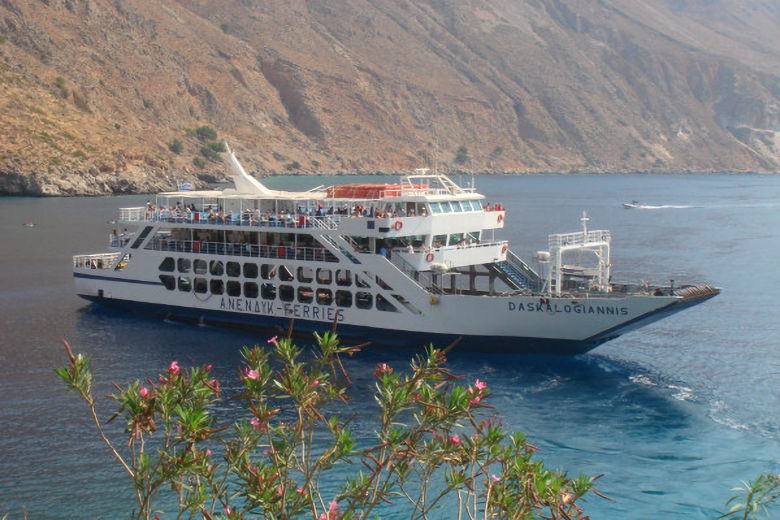 The ferry linking Loutro with the outside world