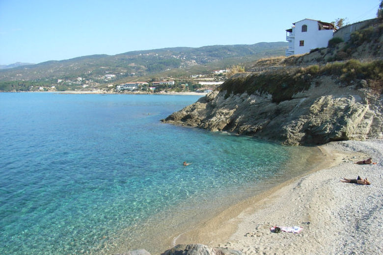 Crystal-clear waters at Armenistis village beach