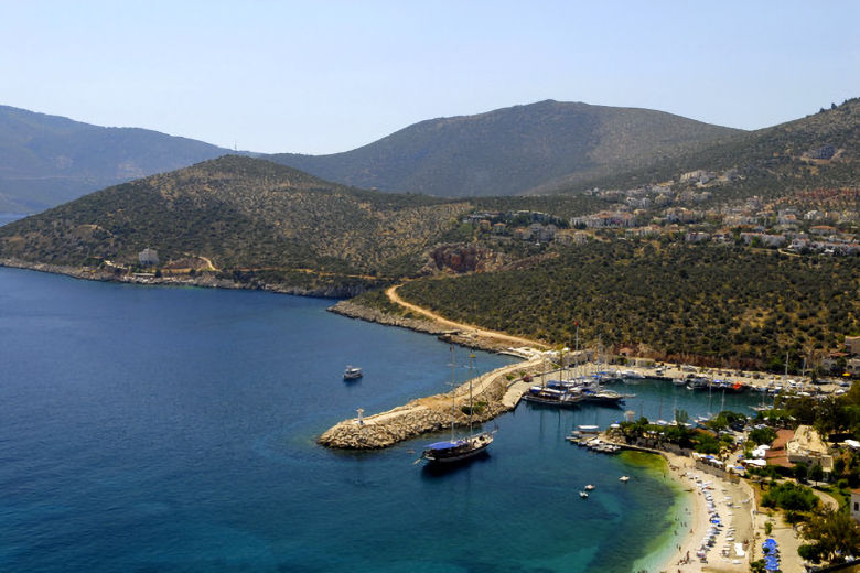 Kalkan beach and harbour