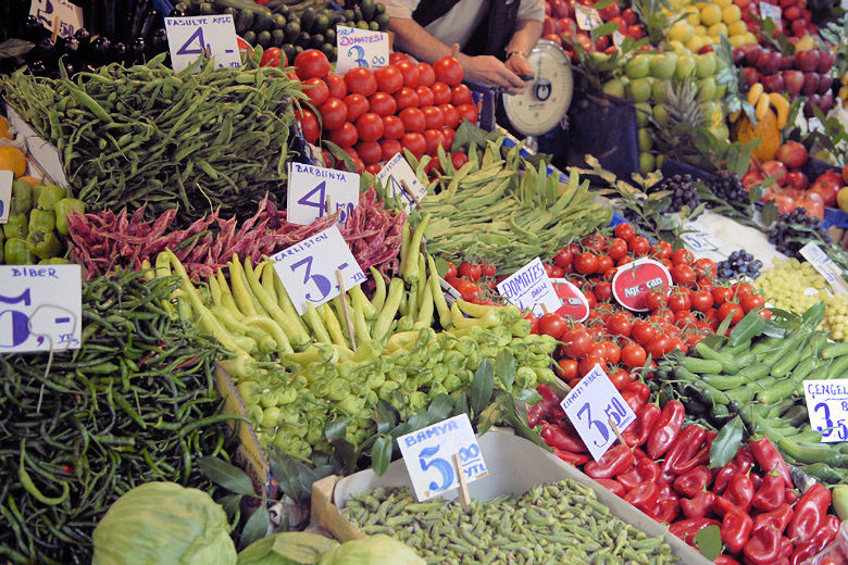 Shopping for local produce in the market