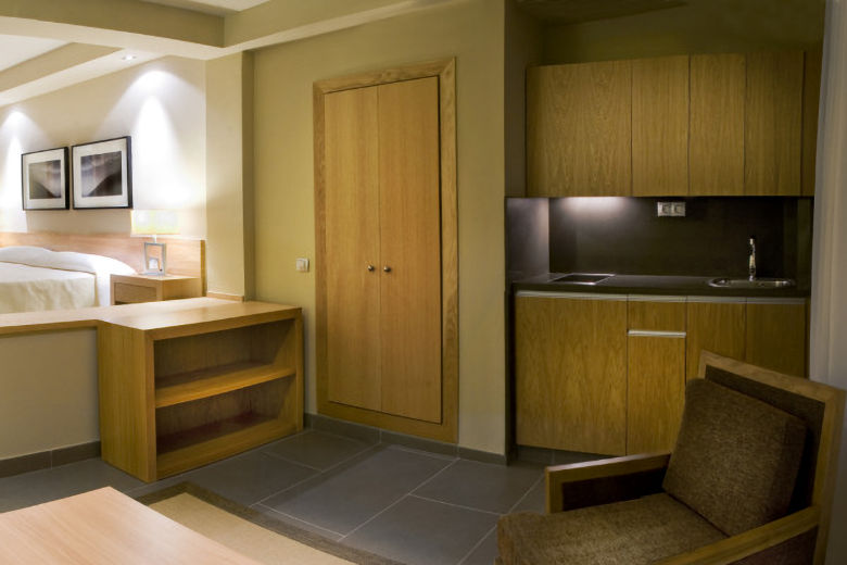 Each junior suite has a small kitchenette