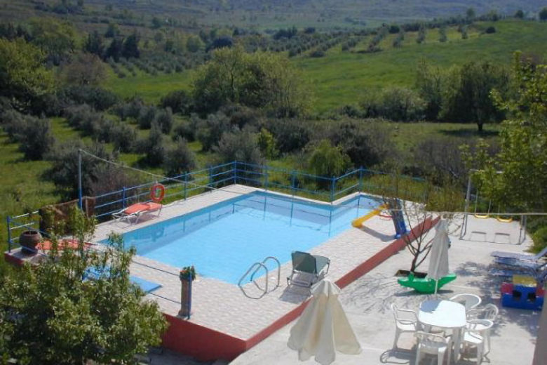 Eleana's pool overlooks an idyllic valley