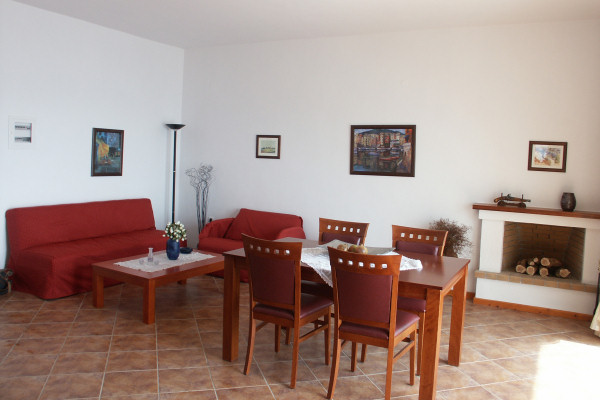 Living-dining area in one of the villas