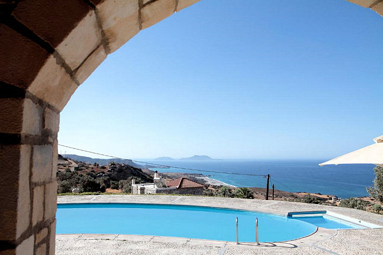 View across the pool to the sea