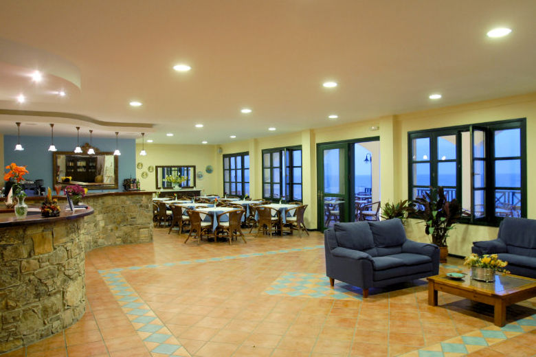The hotel's lounge and breakfast area
