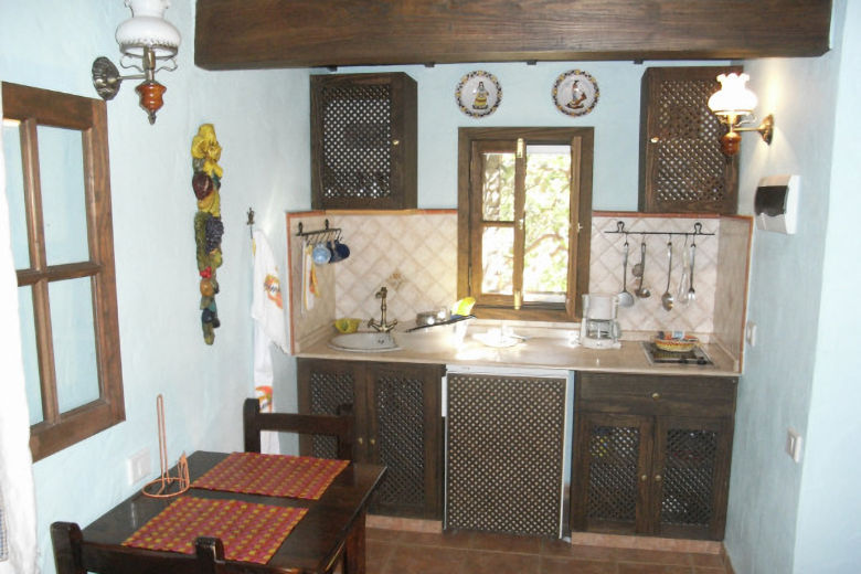Kitchen area in one of the cottages