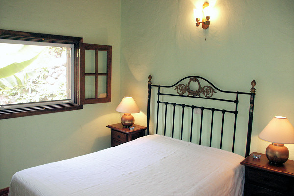 Bedroom in one of the cottages