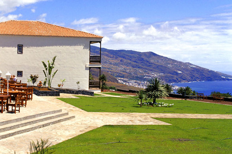 The Parador stands on a hillside overlooking the sea