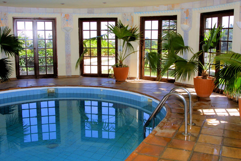 The heated indoor pool