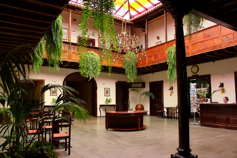 The hotel's lobby was created from a traditional Canarian courtyard